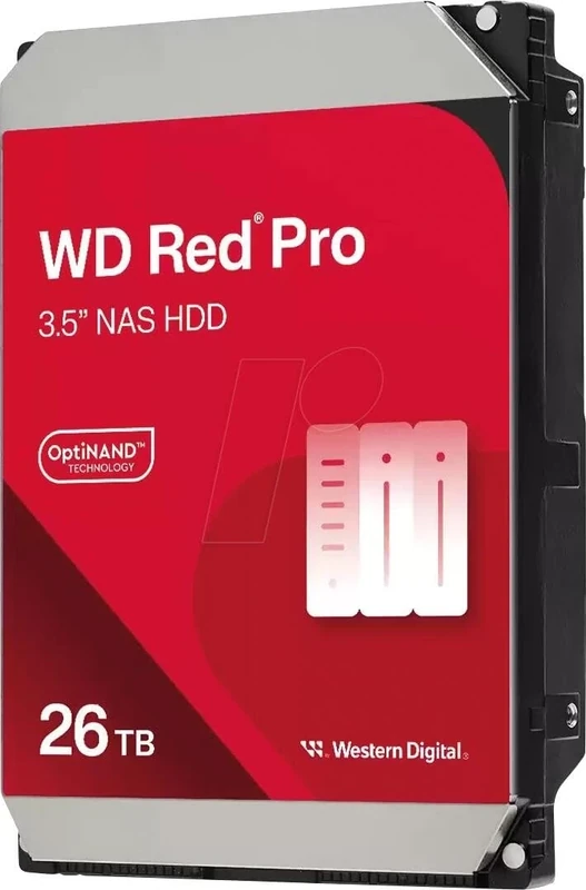 WD Red Pro 26TB NAS 3.5" Internal Hard Drive - 7200 RPM, SATA 6 Gb/s, CMR, 512MB Cache