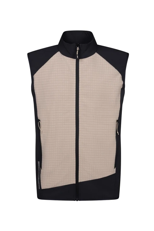 Rock Experience Men's Razor Blade Softshell Man Vest Jacket | Wind-Proof Sleeveless, Beige/Black, XL