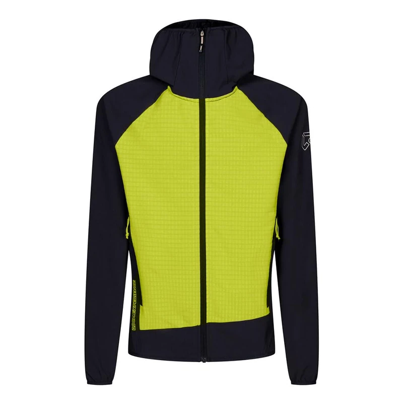 Rock Experience Men's Razor Blade Hoodie Softshell Man Jacket Technical Windproof, Black, L