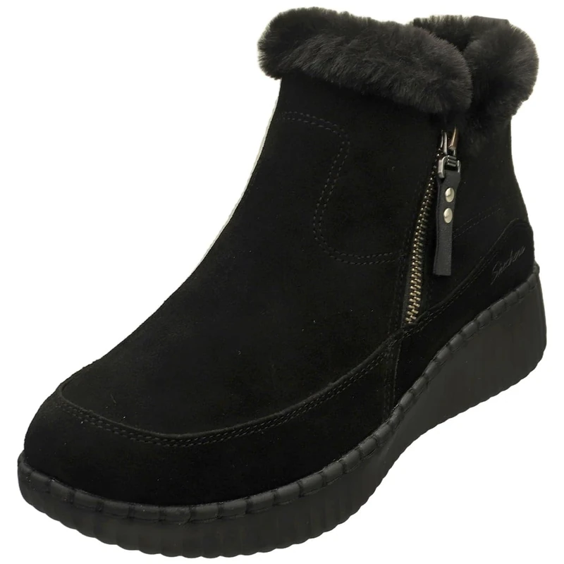Skechers Women's Relaxed Fit Wilshire BLVD Fresh Zip Boot, Black, 6.5 UK