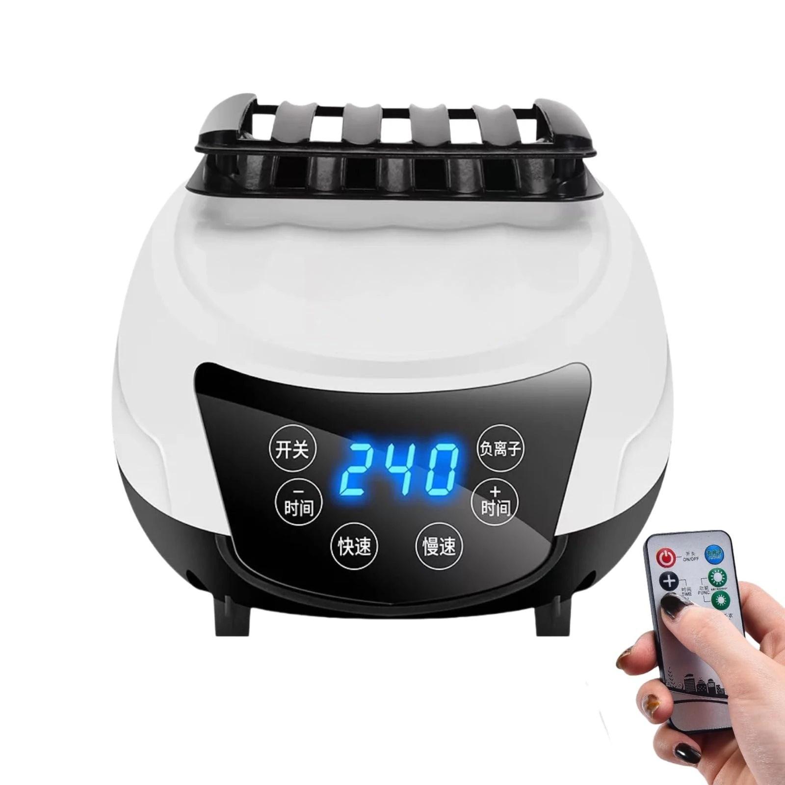 Electric Clothes Dryer Indoor, 2300W Energy-Efficient Portable Heated Clothes Drying Machine with Remote Control 240 Min Adjustable Timer Cloth Drying UK Plug Low Noise for House Laundry