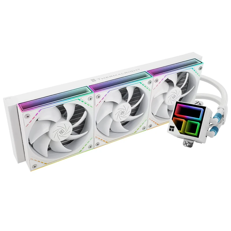 TR-Frozen Infinity 360 WHITE CPU Water Cooler, with Triple 124mm Infinity Mirror PWM Fans,for Intel 1150/1151/1200/2011/ 1700/1851&AMD/AM4/AM5,360 Size Infinity Mirror Water Cooling Radiator