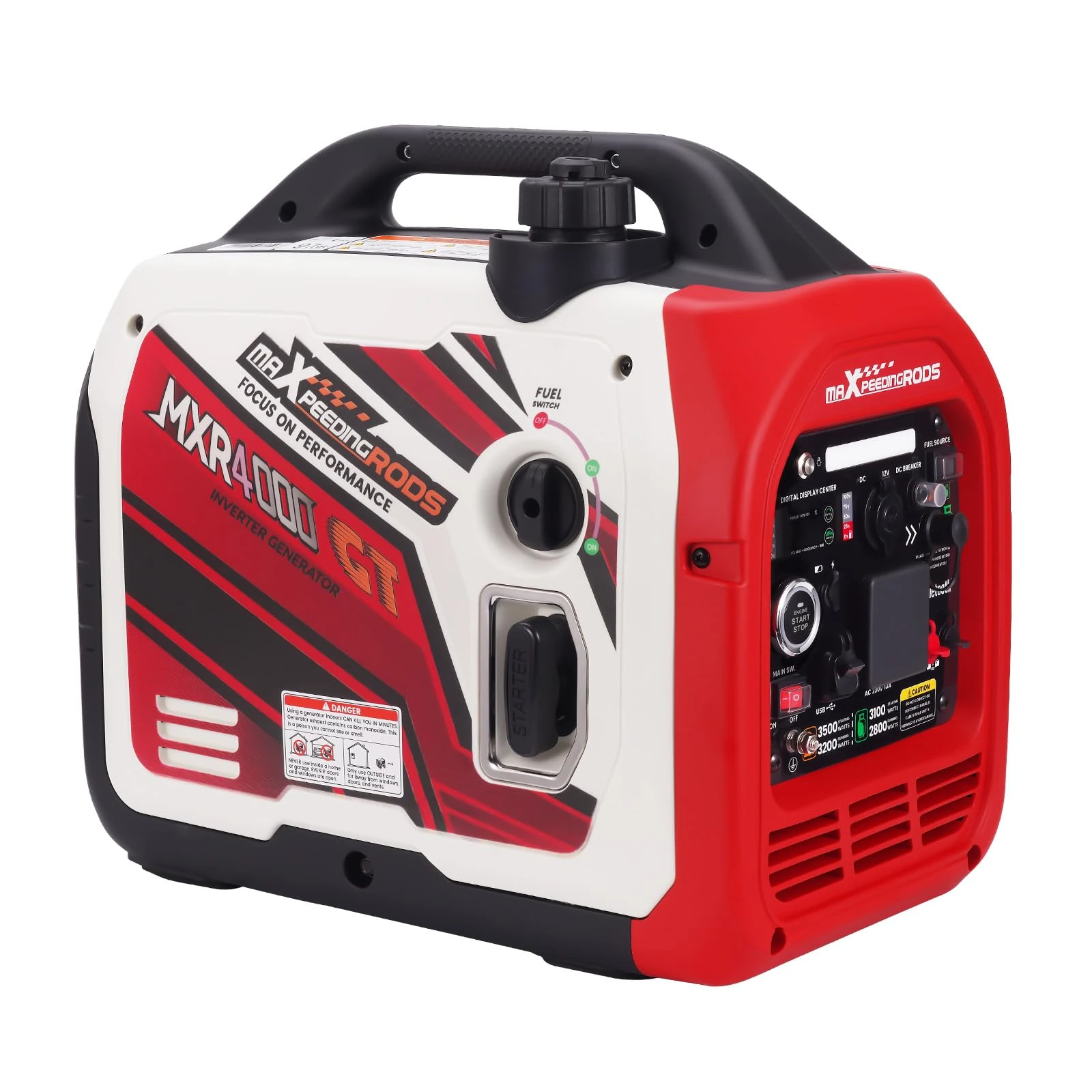 maXpeedingrods 3500W Portable Dual Fuel Inverter Generator Petrol Silent, with Bluetooth® App Remote Control, Compact and Lightweight for Outdoor Camping, RV Travel, Home Backup