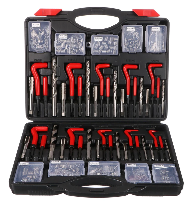 SIXTOL Mechanic Thread Set 261 | Thread Repair Kit M5-M12 1/4UNC-1/2UNC | Helicoil Set 261pcs