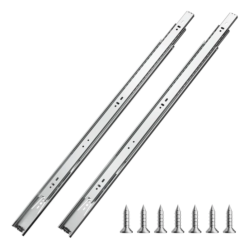 VEVOR Drawer Slides, 24 inch, 10 Pairs Full Extension Ball Bearing Cabinet Rails, 100 LB Load Capacity Heavy Duty Side Mount Dresser Drawer Slides, Drawer Track Runners for Kitchen DIY Replacement