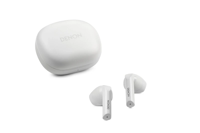 Denon AH-C500W True Wireless In-Ear Headphones, Water Resistant Bluetooth Headphones with Built-in Microphone - White