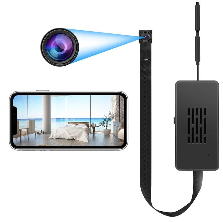 QZT WIFI Mini Wireless Camera, Rechargeable 4K 1080P Tuya Smart App 2.4Ghz Compatible Wide Angle, Real-time Viewing 24H Continuous Video Motion Detection Alarm,Office Home Camera