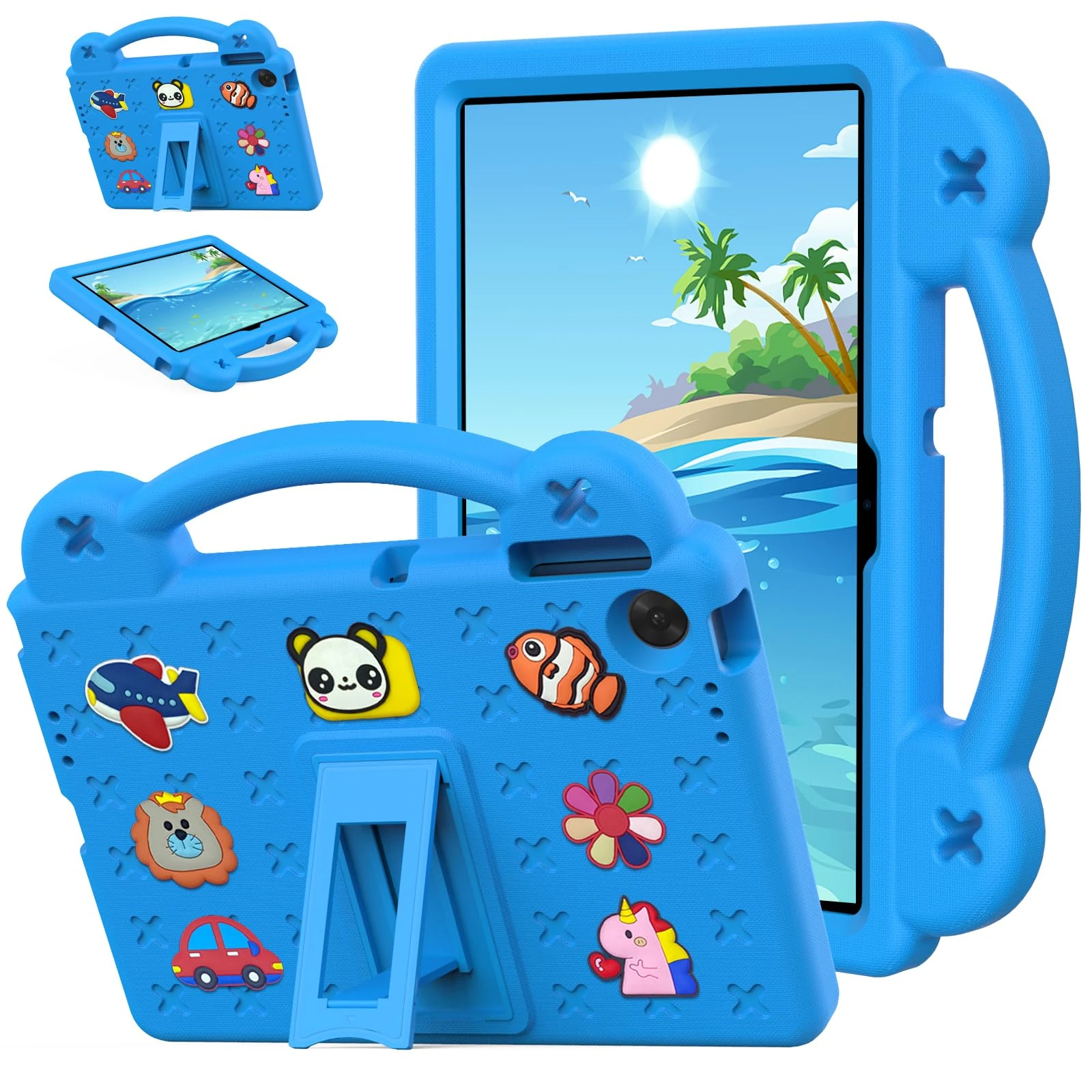 YRH Case for Lenovo Tab 10.1 inch 2025 (TB311FU/TB311XU), Kids EVA Shockproof Cover for Lenovo 10.1'' Tablet Case, with Stand Handle (Blue)