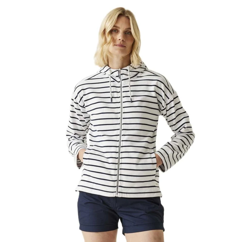 Regatta Women's Bayletta Hoody II Brushed Fleece Zip-up Top Navy Stripe 18 - Image 1