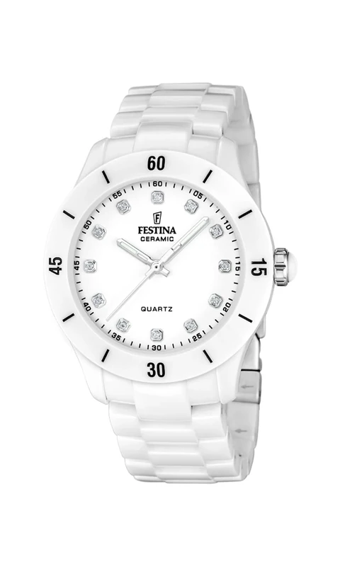 Festina Ladies Ceramic Watch with Ceramic Bracelet F20720/2