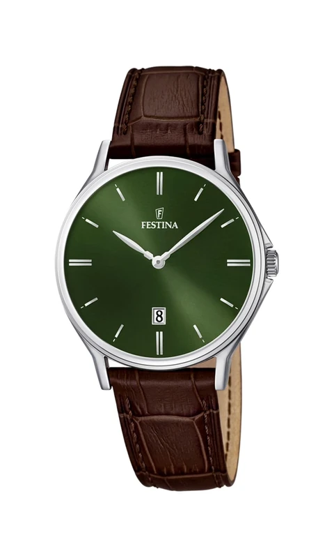 Festina Mens Stainless Steel Watch with Leather Strap F16745/6