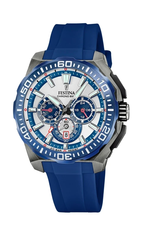 Festina 2025 Chrono Bike Watch with Rubber Strap F20725/4 - Image 1