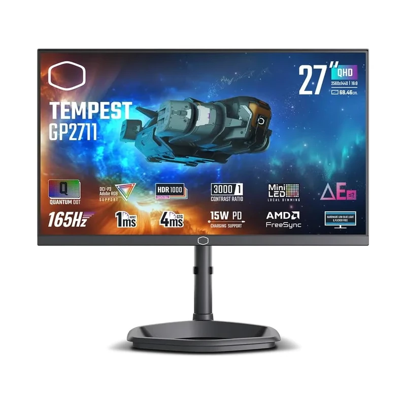 Cooler Master Tempest GP2711 27" Widescreen VA Black Multimedia Monitor (2560x1440/1ms/2xHDMI/DisplayPort/USB-C)