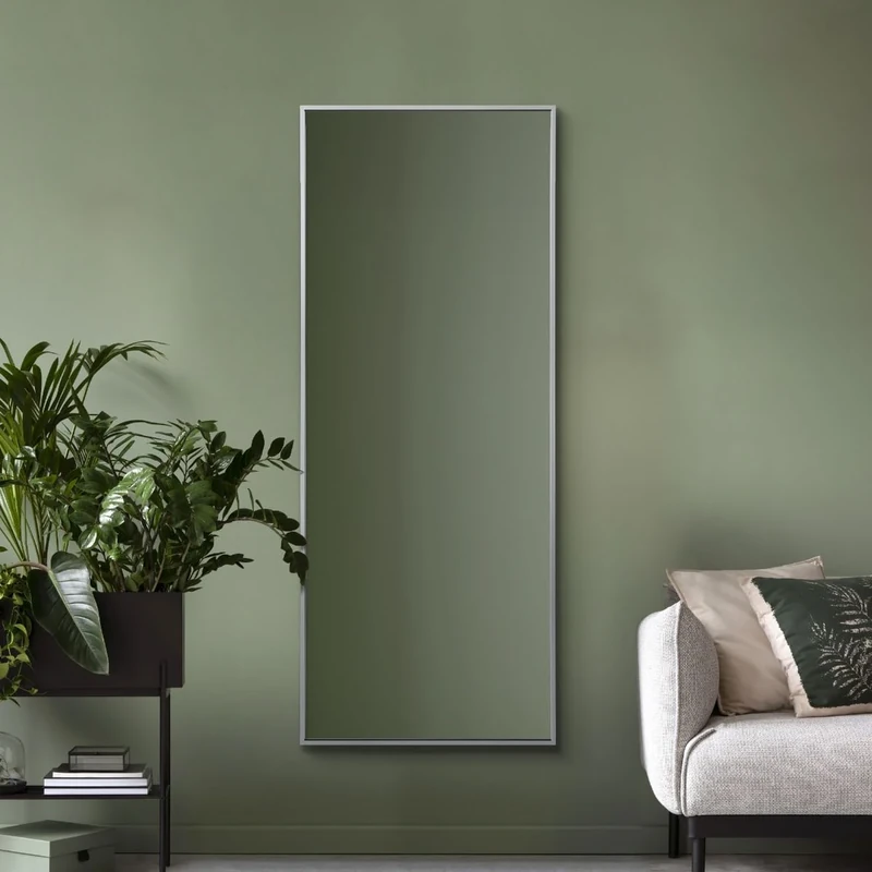MirrorOutlet The Artus - Silver Modern Aluminium Edged Wall Mirror 4ft11 X 2ft (150CM X 60CM) Silver Mirror Glass