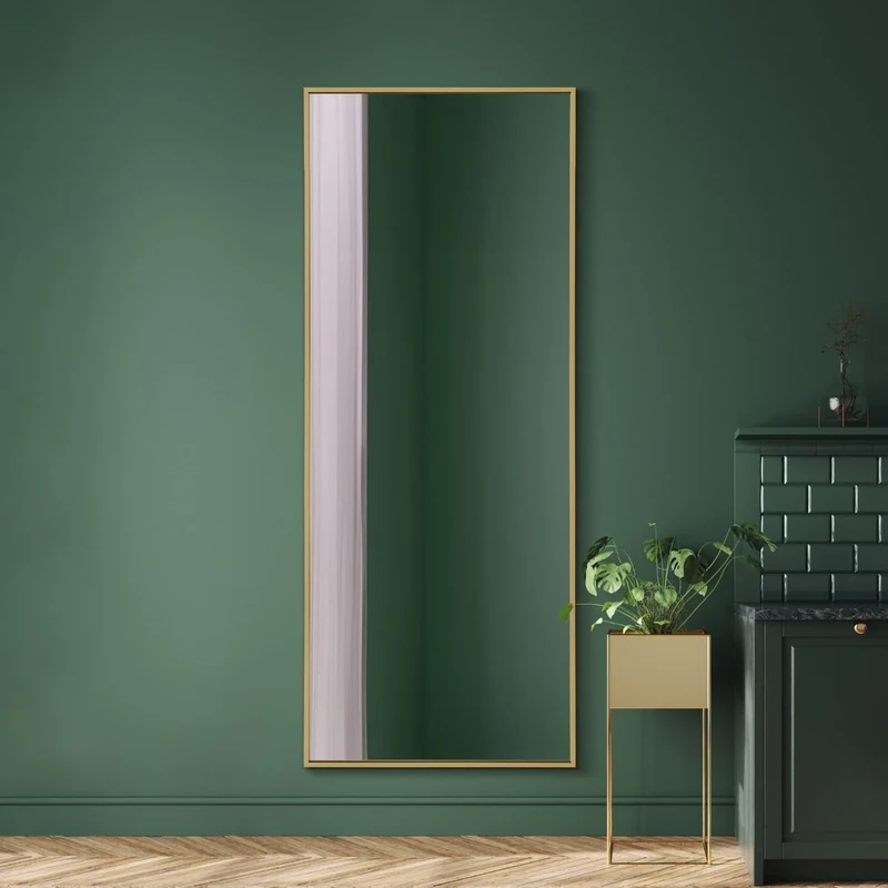 MirrorOutlet The Artus - Gold Modern Aluminium Edged Wall Mirror 4ft11 X 2ft (150CM X 60CM) Silver Mirror Glass