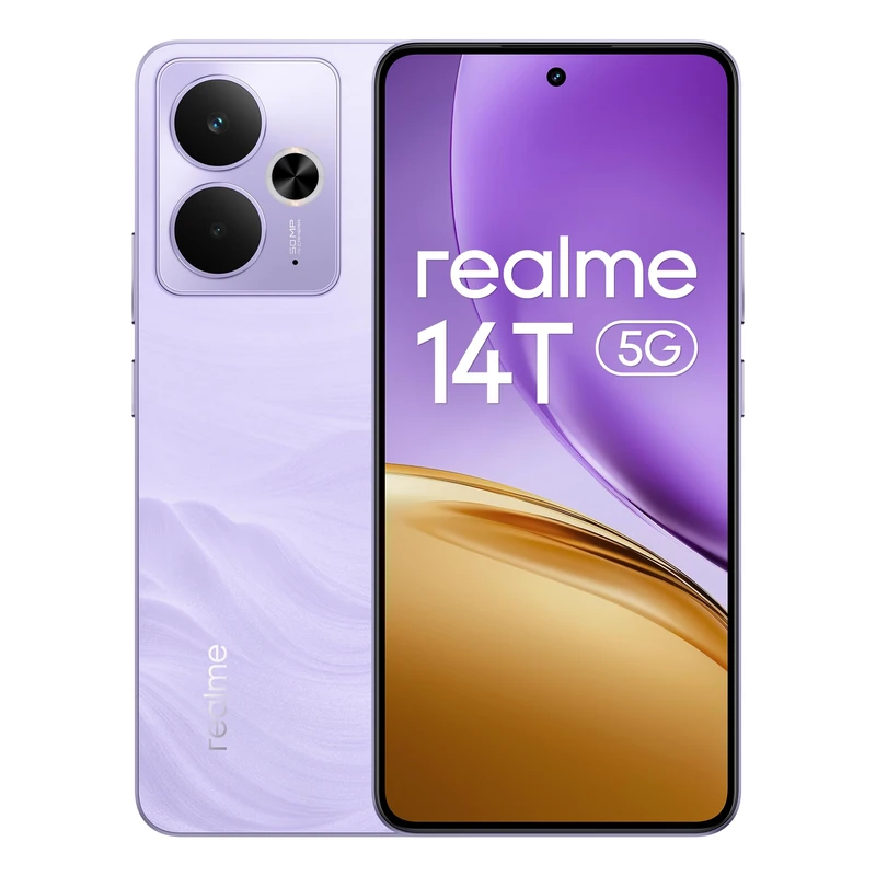 realme 14T Smartphone 5g, 8+256GB,5260 mAh Battery,Dimensity 6300 Chipset, IP69 Top-tier Waterproof, 50MP camera,120Hz Eye Protection Display,Lightning Purple,Amazon Exclusive (No Adapter)