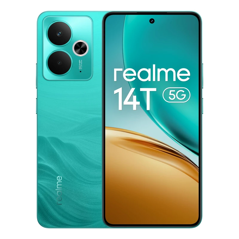 realme 14T Smartphone 5g, 8+256GB,5260 mAh Battery,Dimensity 6300 Chipset, IP69 Top-tier Waterproof, 50MP camera,120Hz Eye Protection Display,Surf Green,Amazon Exclusive (No Adapter)