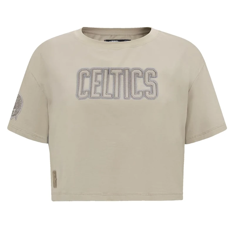 Pro Standard Womens NBA Boston Celtics Neutral Short Sleeve Boxy Tee Taupe 2XL