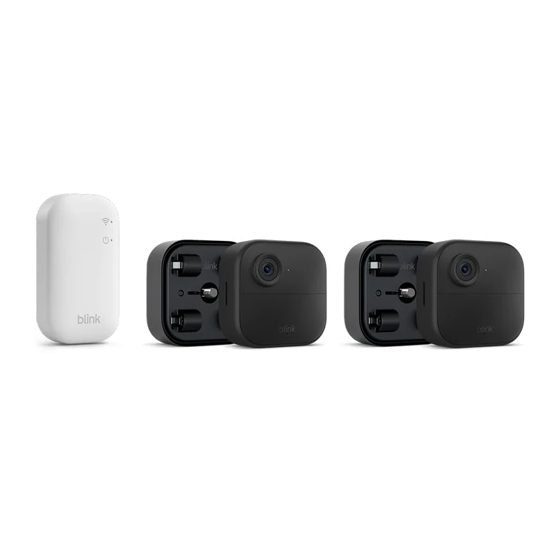 Blink camera (Outdoor 4) + Battery Extension Pack | Wireless HD smart security camera, four-year battery life, enhanced motion detection, works with Alexa | 2 camera system | IP65