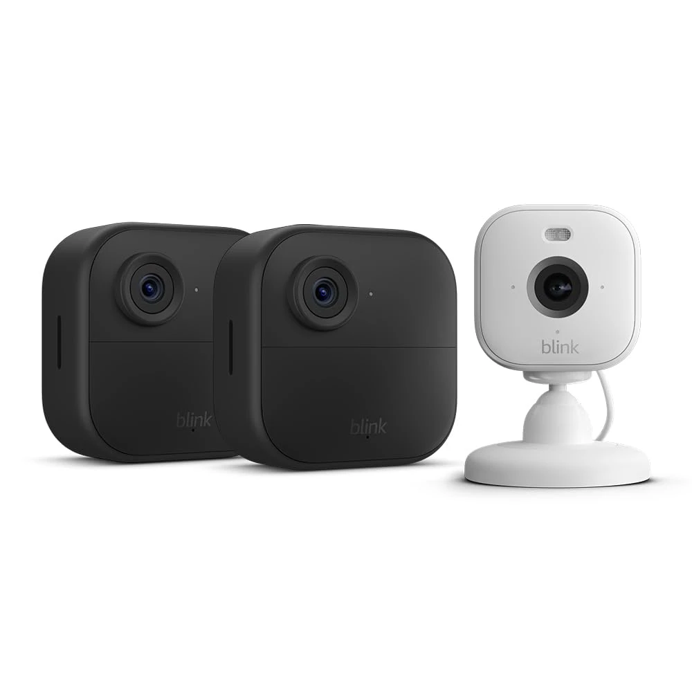 New Blink camera (Outdoor 4) + Blink Mini 2 White | Newest model | Wireless HD smart security camera, two-year battery life, enhanced motion detection, works with Alexa | 2-Camera System