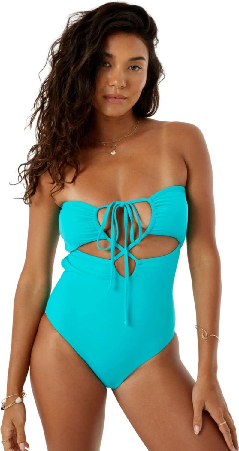 Roxy Women's One Piece Swimsuit – Slimming Tummy Control Bathing Suit, Removable Cups, Quick-Dry Fabric, Teal, XS