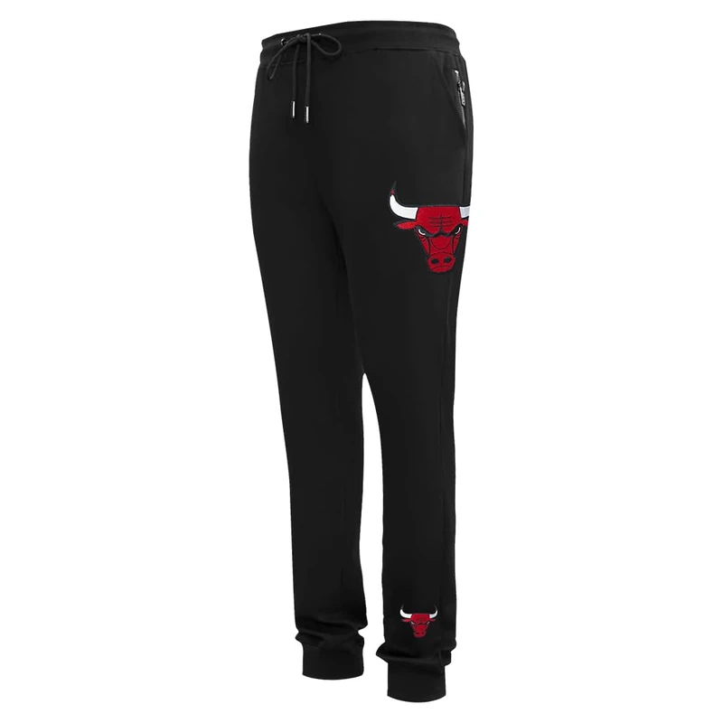 Pro Standard Mens NBA Chicago Bulls Classic Chenille Jogger Black S - Image 1