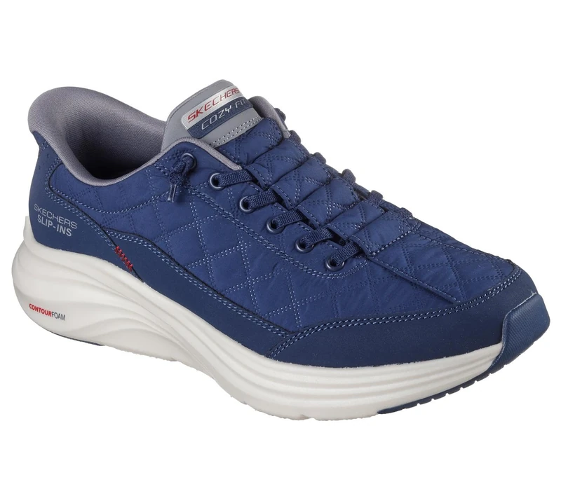Skechers Men's Contour Foam Cozy Fit Slip-In Shoes - Navy 9.5 UK
