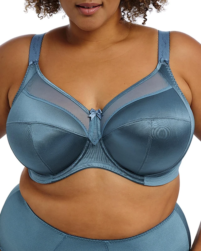 Goddess Women's Plus Size Keira Underwire Banded Bra, Mediterranean Blue, 38HH