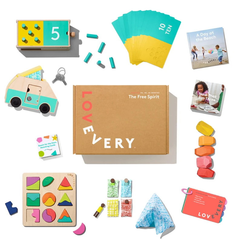 Lovevery, The Free Spirit Play Kit + Bonus Book ('A Day at the Beach'), Best Toddler Gift, 34-35-36+ Months