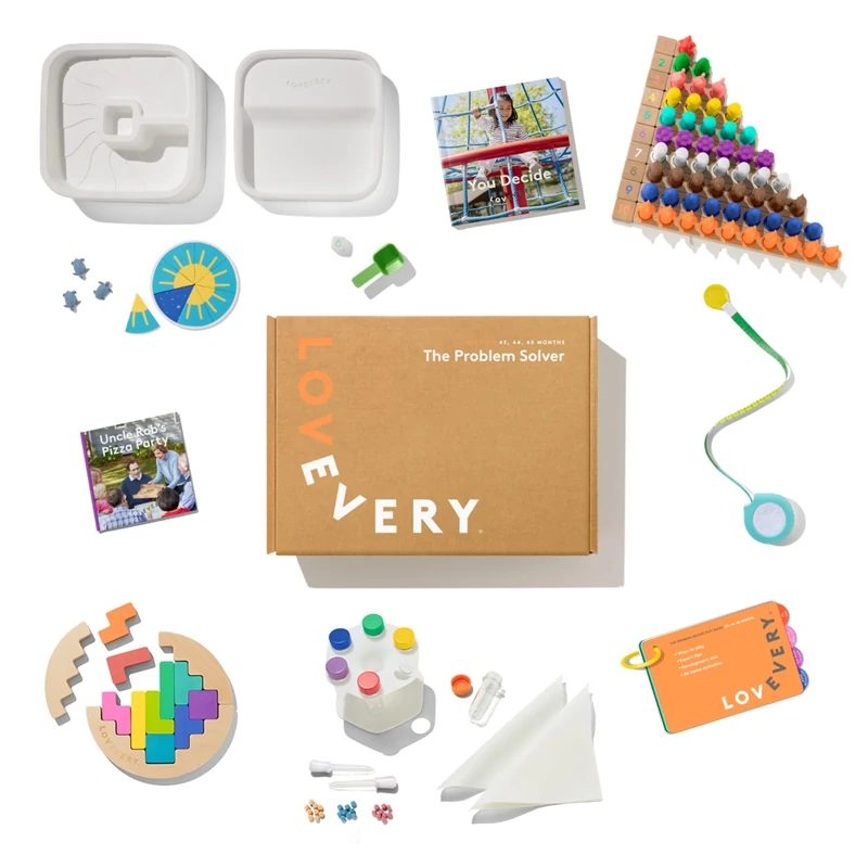 Lovevery, The Problem Solver Play Kit + Bonus Book ('You Decide'), Best Gift, 43-44-45+ Months