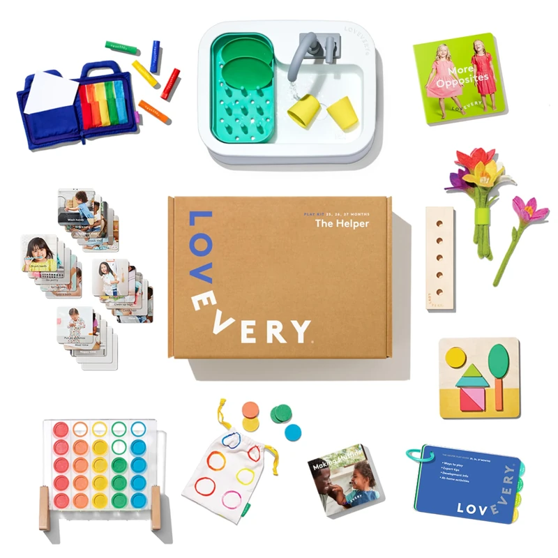 Lovevery, The Helper Play Kit + Bonus Book, Development Toys and Gift, Toys to practice fine motor precision, build resilience and problem-solving skills, 25-26-27+ Months
