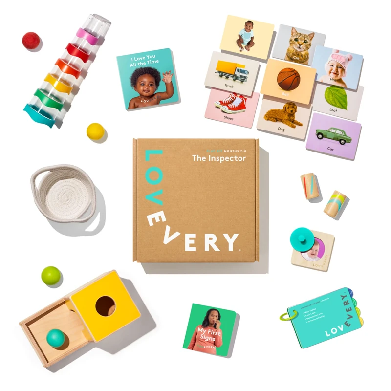 LOVEVERY, The Inspector Play Kit + Bonus Book ("My First Signs"), Best Baby Gift, 7-8+ Months