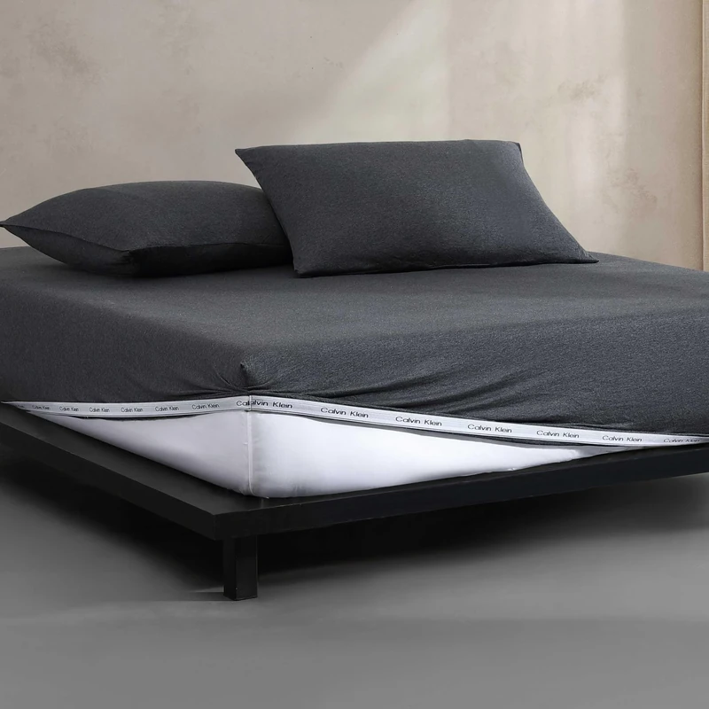 Calvin Klein - Twin XL Size Sheets Set, Lightweight Sheets Made from a Naturally Soft Cotton Blend - Bed Sheets with Matching Pillowcase & Fitted Sheet (Modern Cotton Gunmetal Grey)