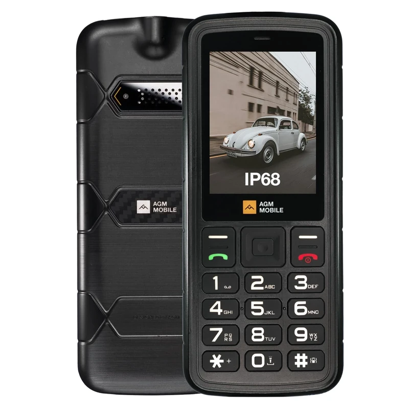 AGM M9 Rugged Basic Cell Phone, 4G Feature Phone, Simple Mobile Phones, IP68/IP69K Waterproof, Drop-Proof, Large Buttons, Large Font, Speed Dial, 3 Card Slots, FM Radio