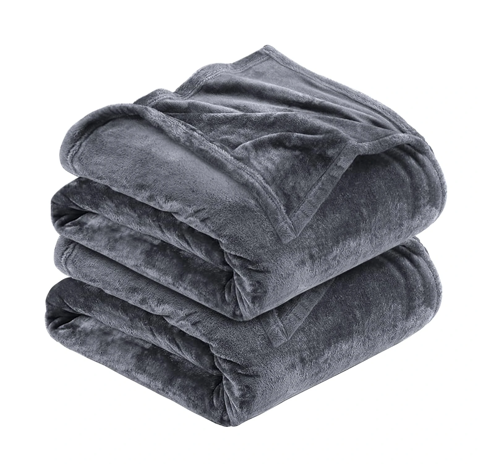 MOONLIGHT20015 Silk Touch Warm 2 Pack Fleece Blankets - 400 GSM Throws for Sofa Fluffy Blanket Bed Throw for Bedroom, Couch, Travel, Kids, Bedroom Accessories Grey, King (230 X 270CM)