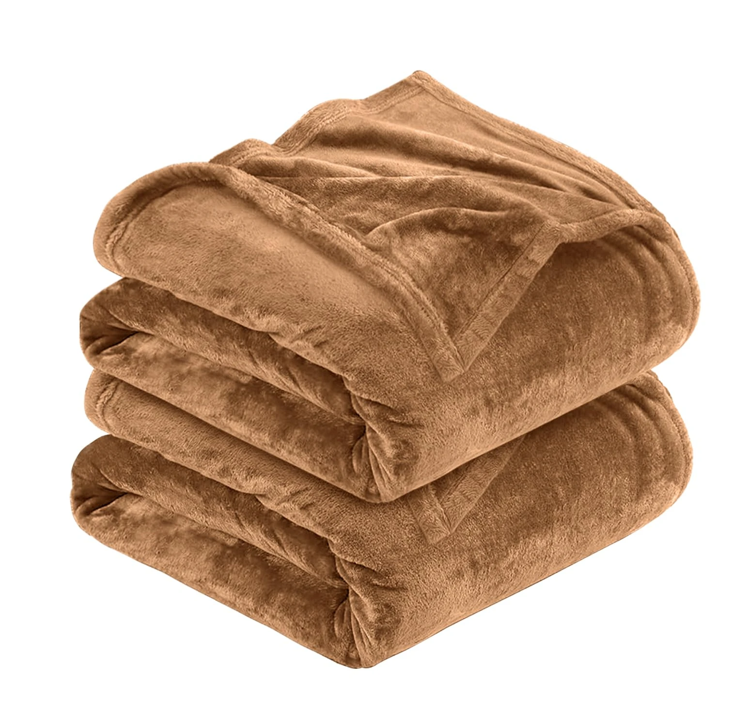 MOONLIGHT20015 Silk Touch Warm 2 Pack Fleece Blankets - 400 GSM Throws for Sofa Fluffy Blanket Bed Throw for Bedroom, Couch, Travel, Kids, Bedroom Accessories Camel, Full/Queen (200 X 240CM)