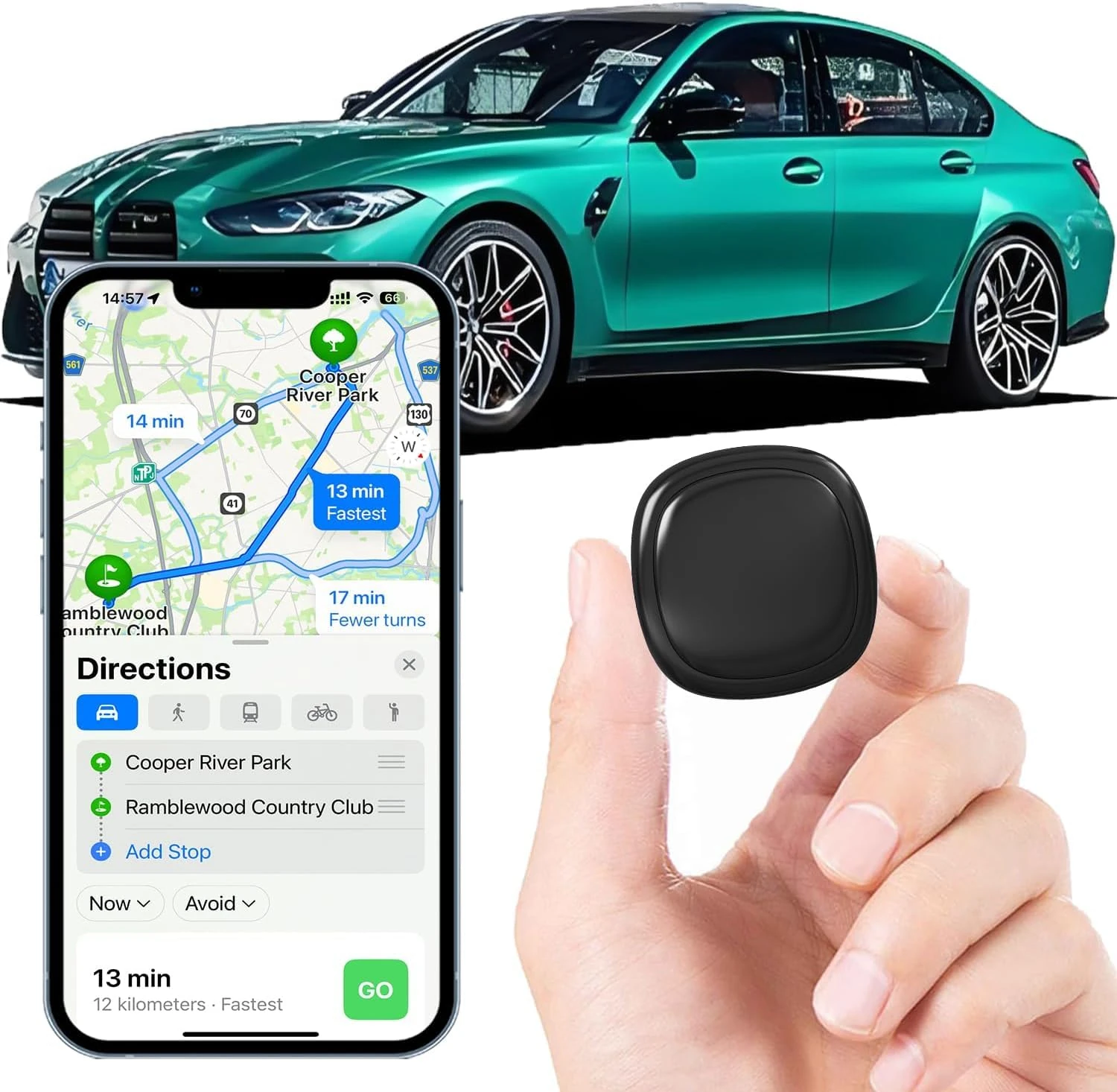 GPS Tracker for Vehicles - Hidden Tracking Devices for Cars, GPS Tracker for Vehicle No Monthly Fee, Mini Car Air Tracker Tag With Real-Time Location, No Subscription, Compact Tracker Device