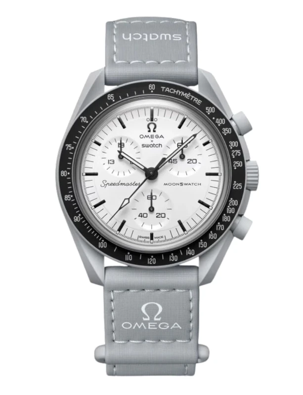 Swatch 1965 Bioceramic Moonwatch Collection, White SO33M106, White, Modern - Image 1