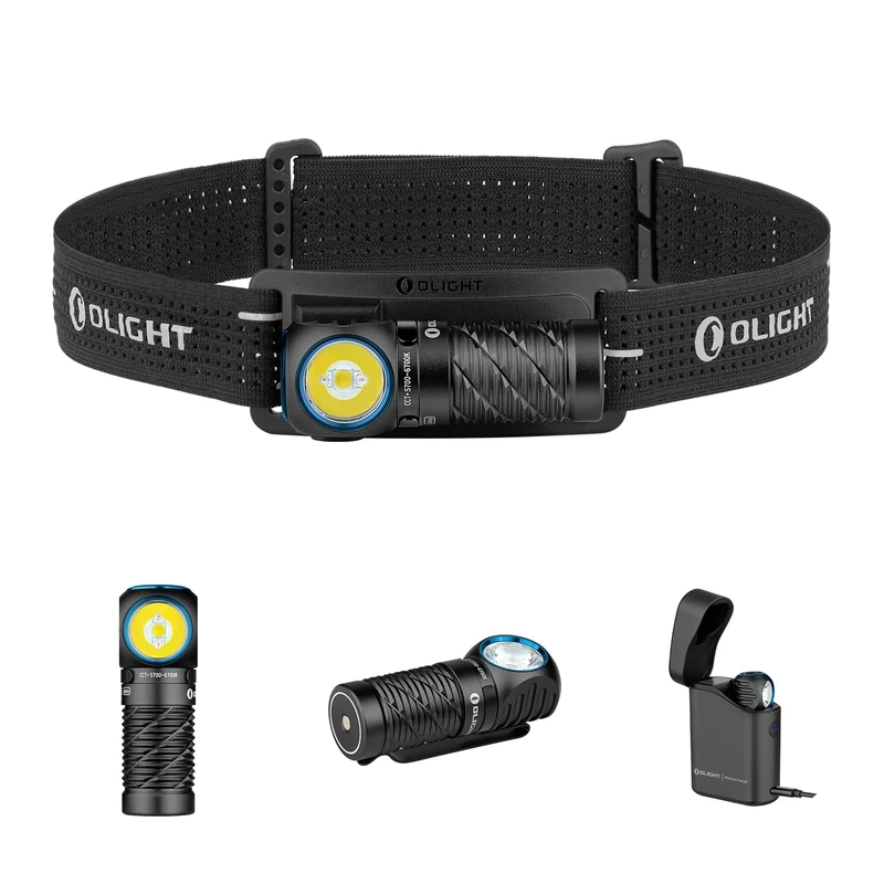 OLIGHT Perun 3 Mini Premium Edition Headlamp 1250 Lumens LED Head Torch, with USB-C Charging Case, Rechargeable Headlight with Red Light, Ideal for Work, Household, Outdoors (Black, CW)