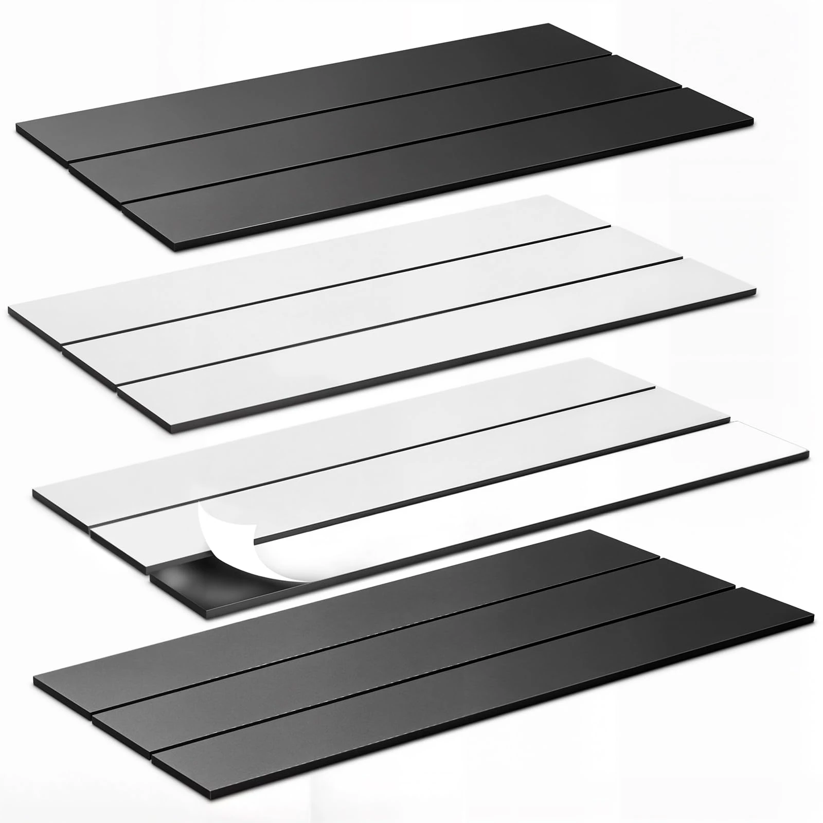 OUZRETUCU Magnetic Strips Self Adhesive,12 Pack 6" x 1" (150 x25 x 2 mm) Sticky Back Magnet Tapes, Flexible Durable Magnet Stickers for Classroom Office Kitchen, Fridge, DIY, Crafts