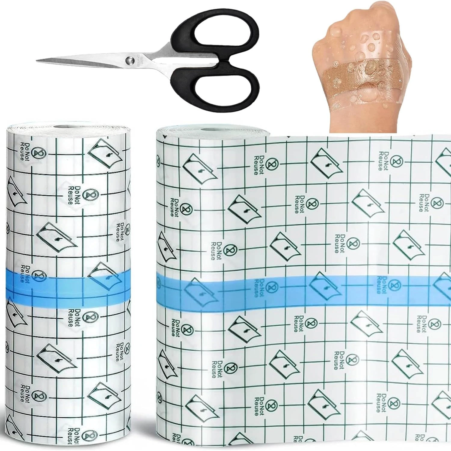 Ptyism Tattoo Second Skin 15cm*10m Second Skin(with Scissors) Waterproof Bandage 丨Second Skin Tattoo Cover,Clear Plaster for Tattoo for Wrists, Shoulders, Arms, Wound Dressing, Protective Shield