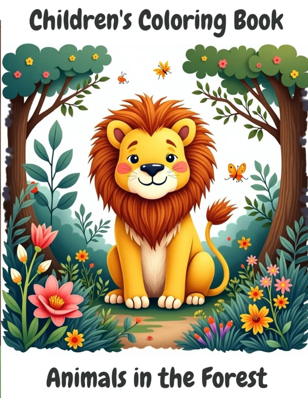Children's Coloring Book: Animals in the forest coloring page