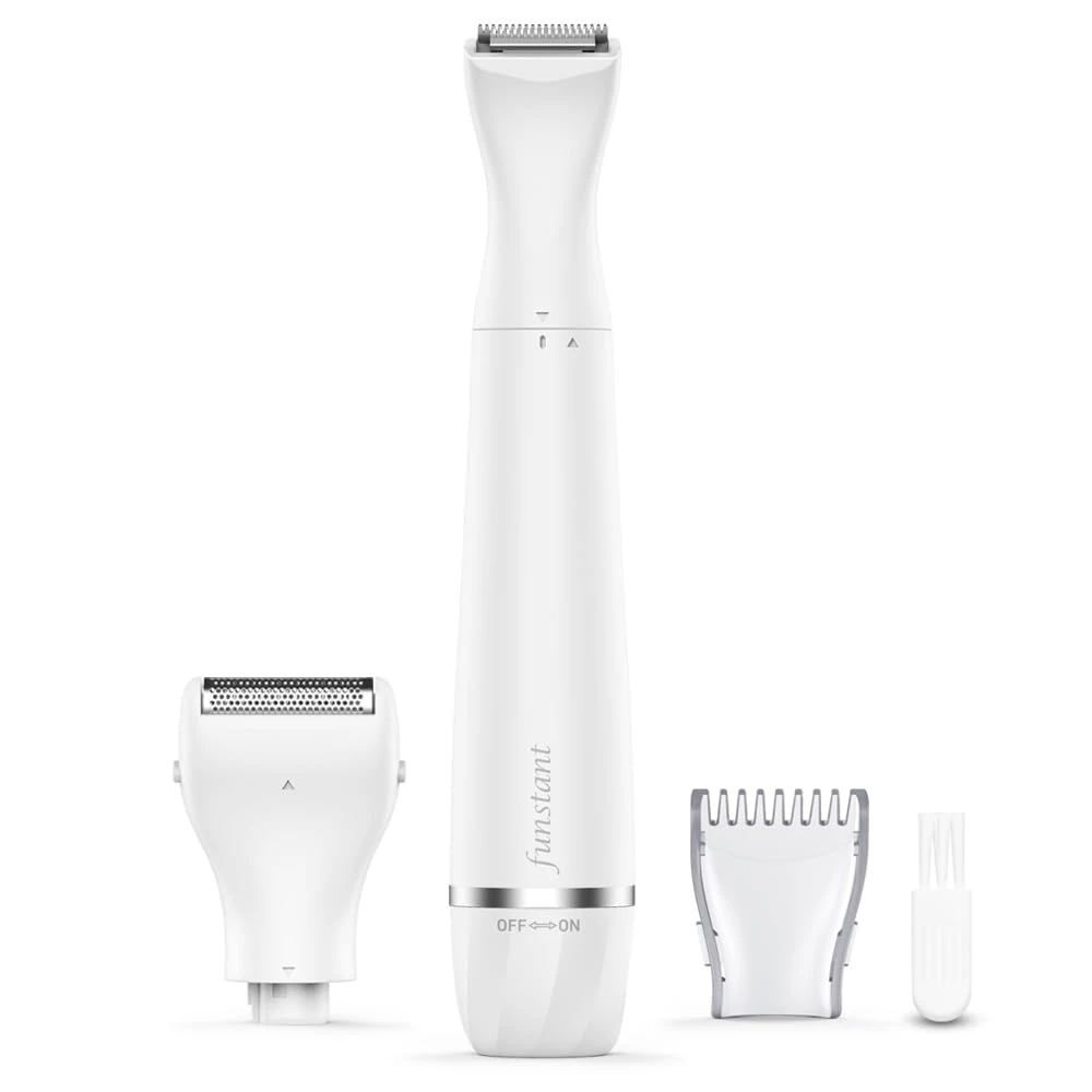 Funstant Rechargeable Bikini Trimmer for Women, 2-in-1 Precision Trimming & Foil Heads, Gentle and Safe Shaving for Pubic Hair and Intimate Areas, Type-C Charging, Cordless Electric Razor for Women