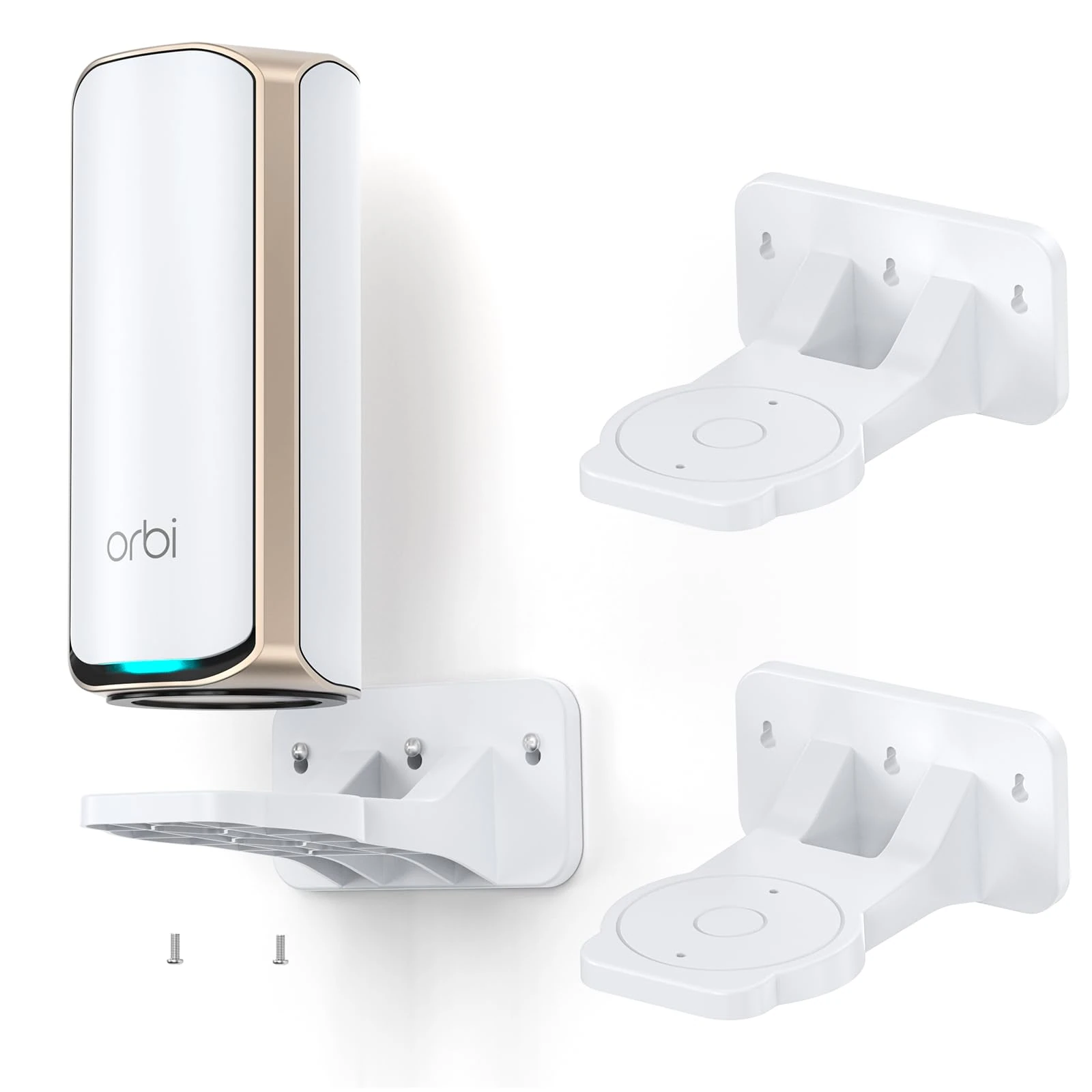 XLTTYWL Orbi WiFi 7 Wall Mount Kit, Orbit 7 Mount Bracket Optimize Space Compatible with Orbi Wi-Fi 7 Mesh Systems & All Net Gear Nighthawk Wi Fi 7 Routers(RBEWMB-10000S) (White, 2 Pack)