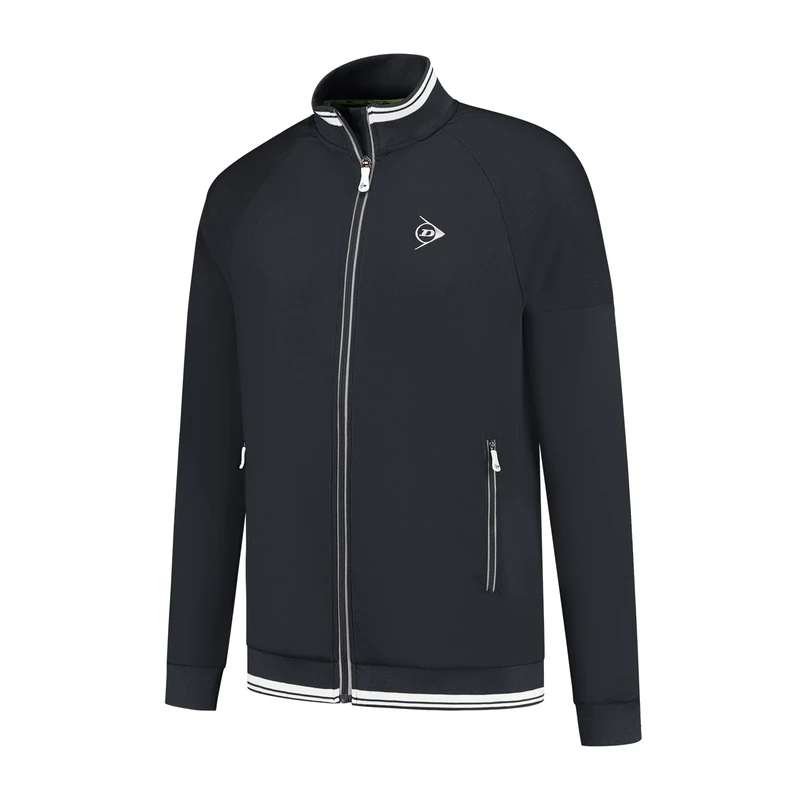 DUNLOP CLUB MENS KNITTED TENNIS JACKET, Black, L