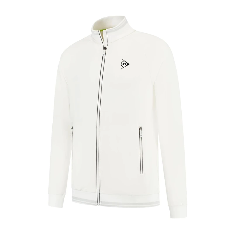 DUNLOP CLUB MENS KNITTED TENNIS JACKET, White, S