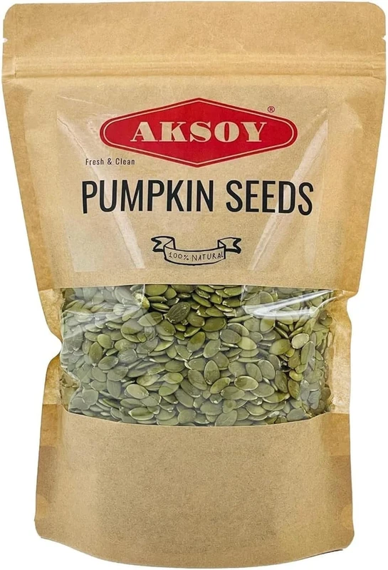 Aksoy Pumpkin Seeds 1KG AA Raw High Grade Premium Quality, GMO-Free & Vegan High in Protein & Fiber, Perfect for Snacking, Baking, Salads, Healthy Recipes & More (Packaging May Vary)