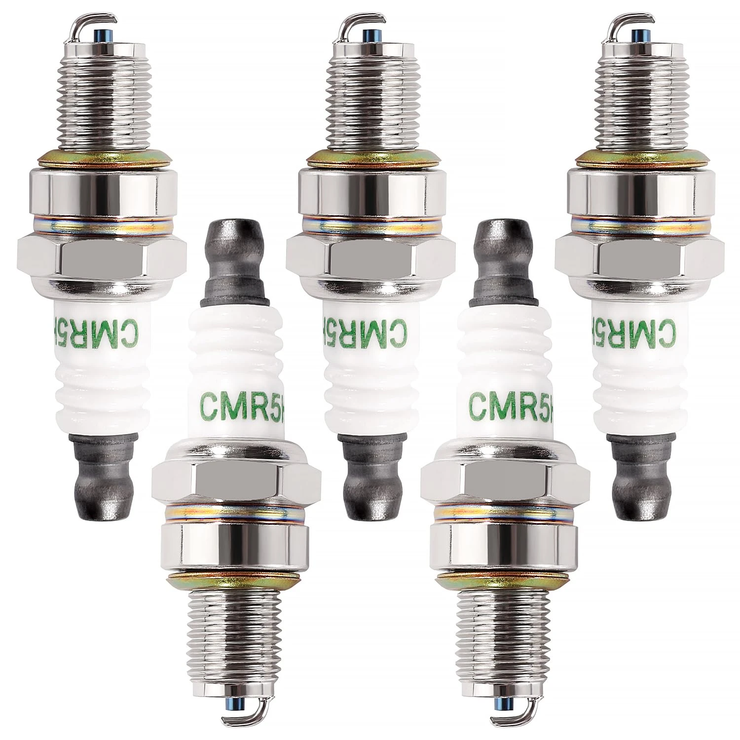 VooGenzek 5 PCS Spark Plugs CMR5H, Lawnmower SparkPlug, 4 Stroke Spark Plug, CM5H / CMR5H / CMR6H / CMR7H Spark Plug Replacement, Compatible with Honda GX25 GX35 140 Engines