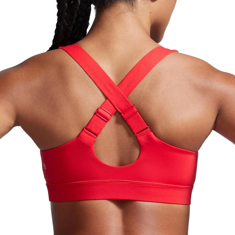 CRZ YOGA Women's Butterbreeze V Neck Sports Bras - Adjustable Straps Criss Cross Back Padded Wireless Running Workout Bra Deep Red 12