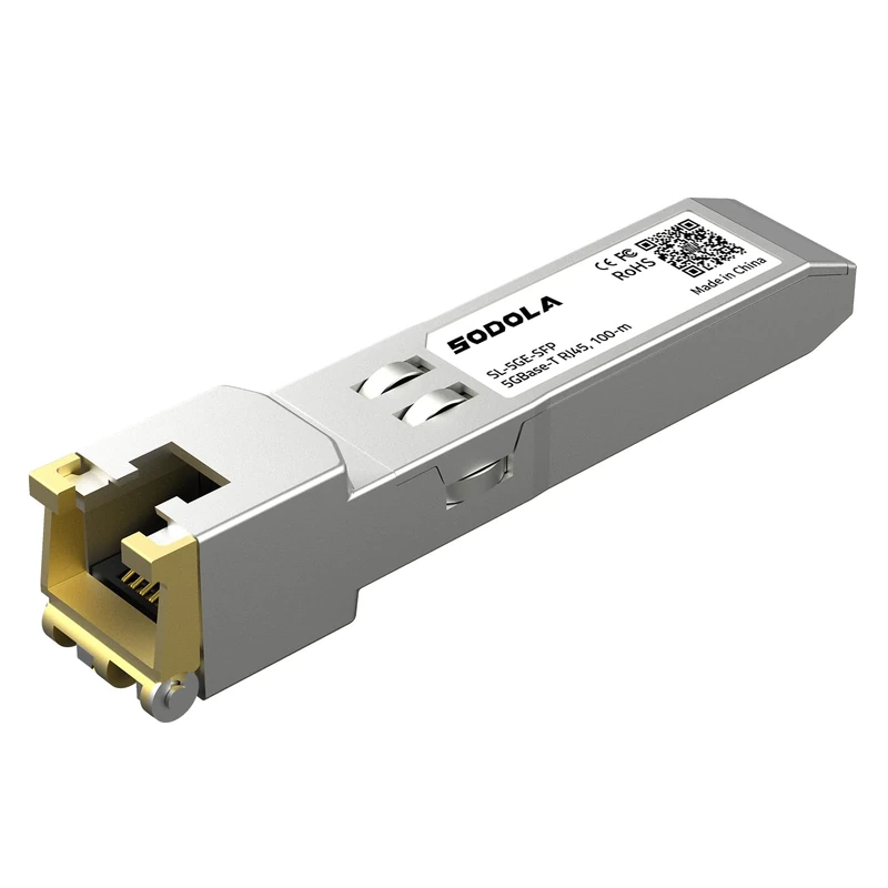 Sodola 5GBase-T RJ45 SFP+ Module, 5G SFP to RJ45 SFP Copper Transceiver, Compatible with Ubiquiti UniFi, TP-Link, Mikrotik and Other Open Switches, Plug and Play